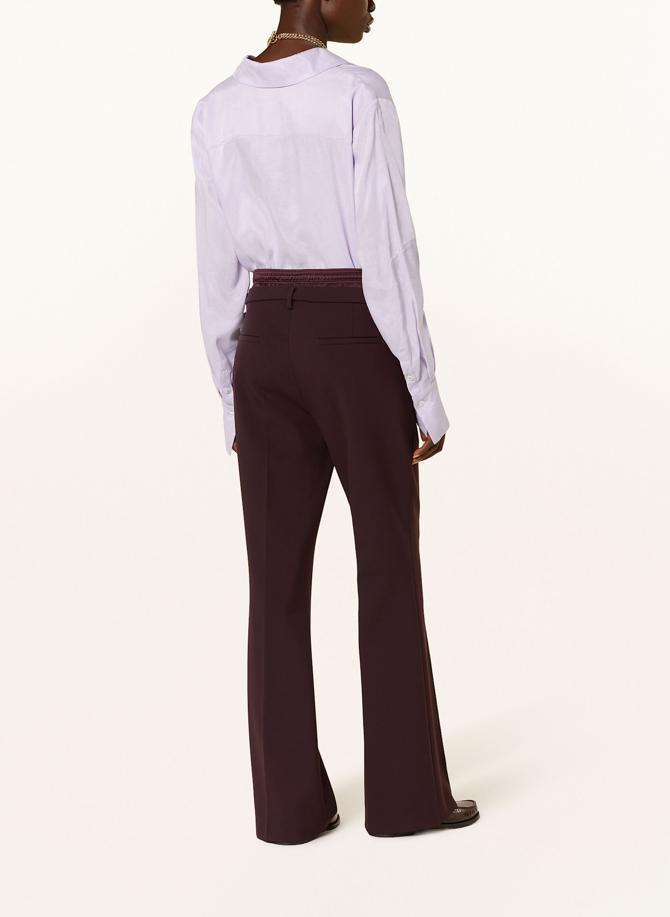 CAMBIO Wide leg trousers FAWN, Color: DARK PURPLE (Image 3)