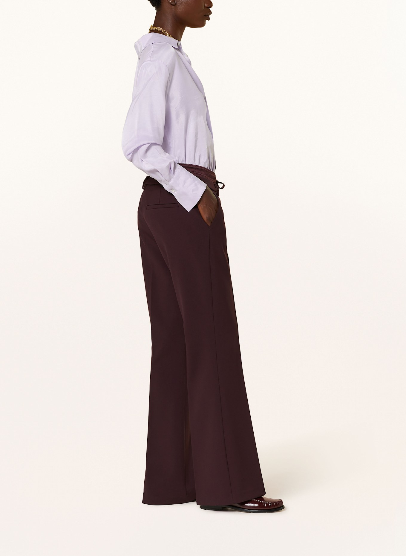 CAMBIO Wide leg trousers FAWN, Color: DARK PURPLE (Image 4)