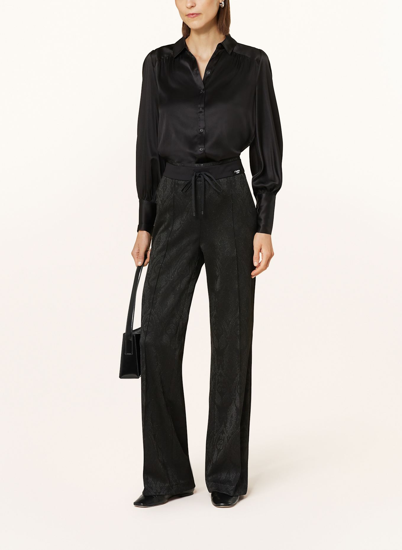 CAMBIO Wide leg trousers: BLACK