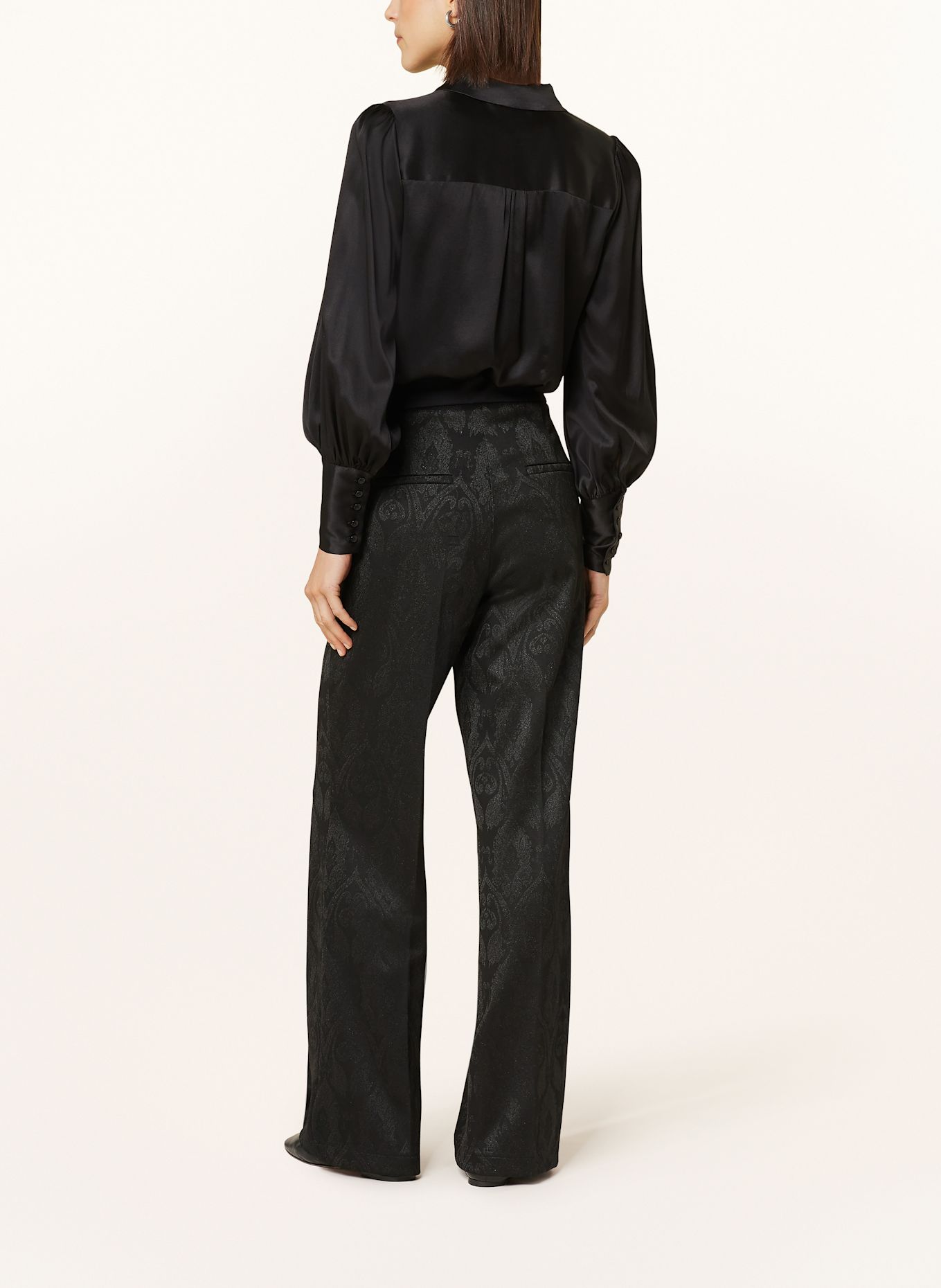 CAMBIO Wide leg trousers: BLACK