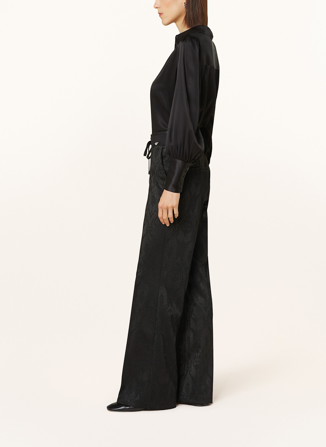 CAMBIO Wide leg trousers: BLACK
