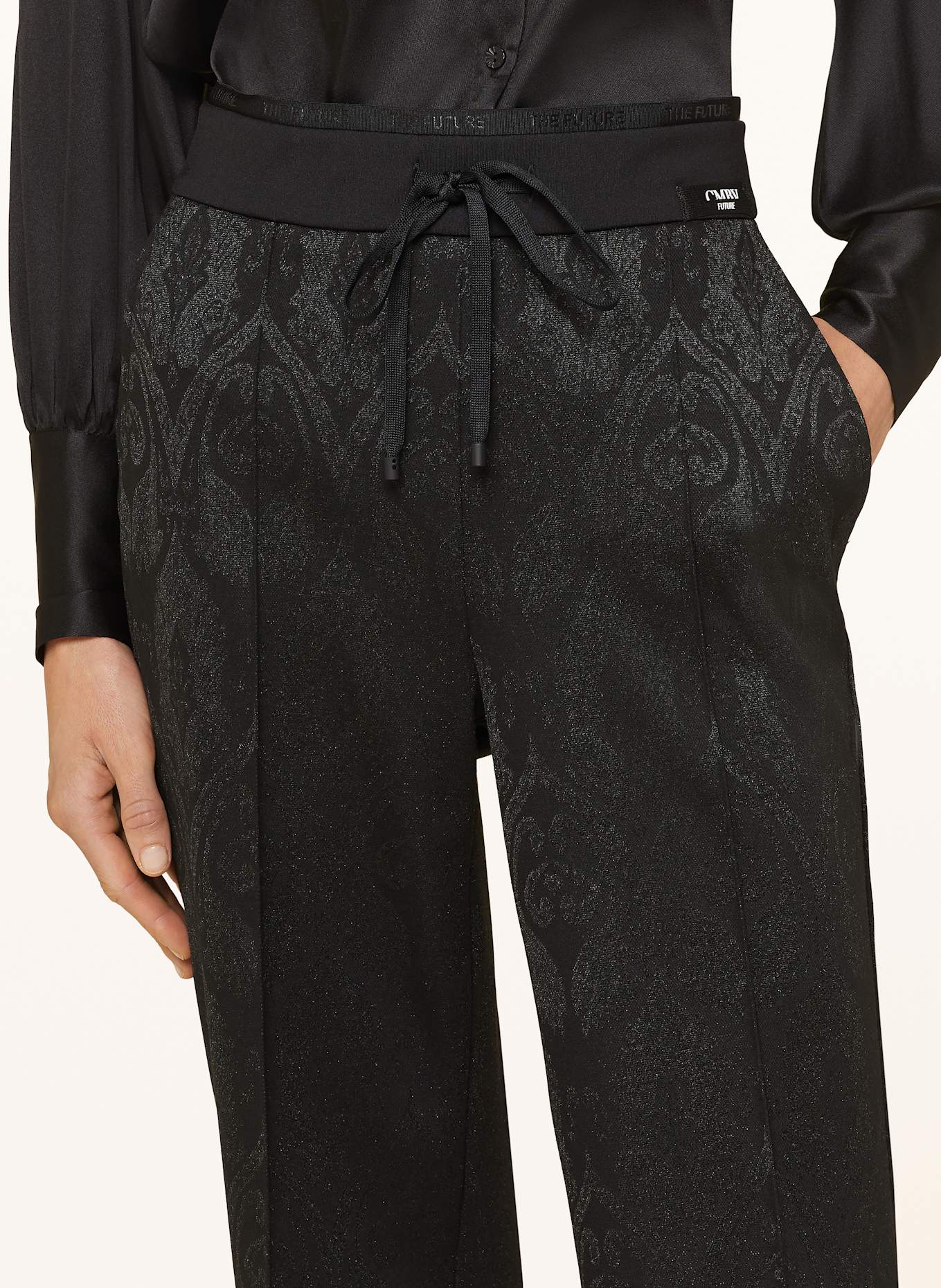 CAMBIO Wide leg trousers: BLACK