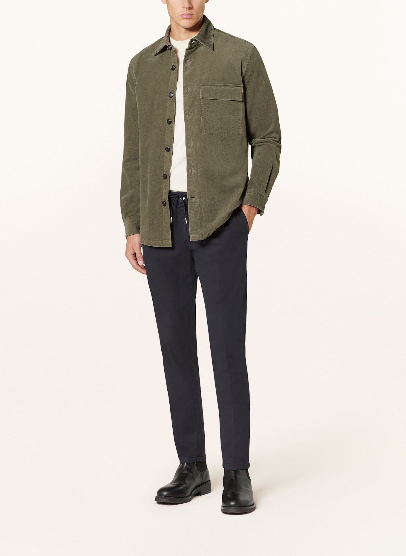 PROFUOMO Overjacket ze sztruksu, Kolor: KHAKI (Obrazek 2)