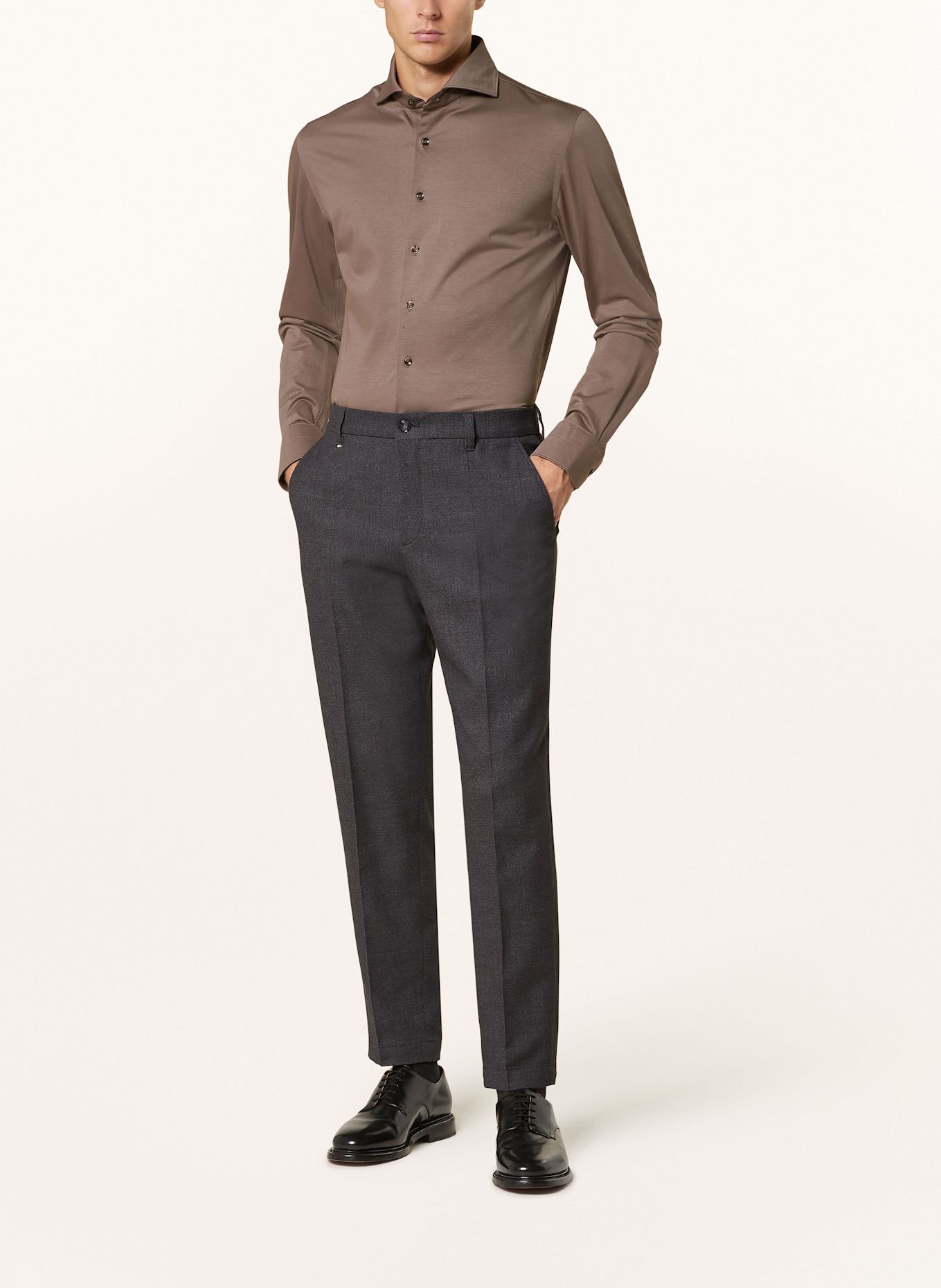 PROFUOMO Koszula slim fit, Kolor: SZAROBRĄZOWY (Obrazek 2)