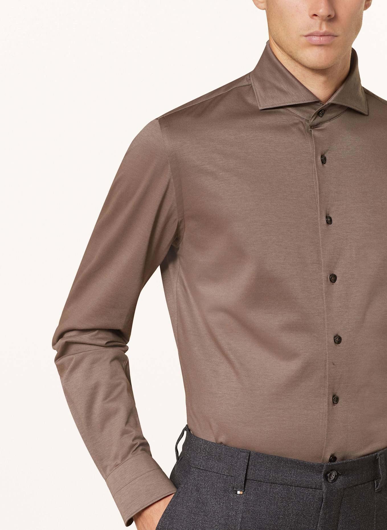 PROFUOMO Koszula slim fit, Kolor: SZAROBRĄZOWY (Obrazek 4)