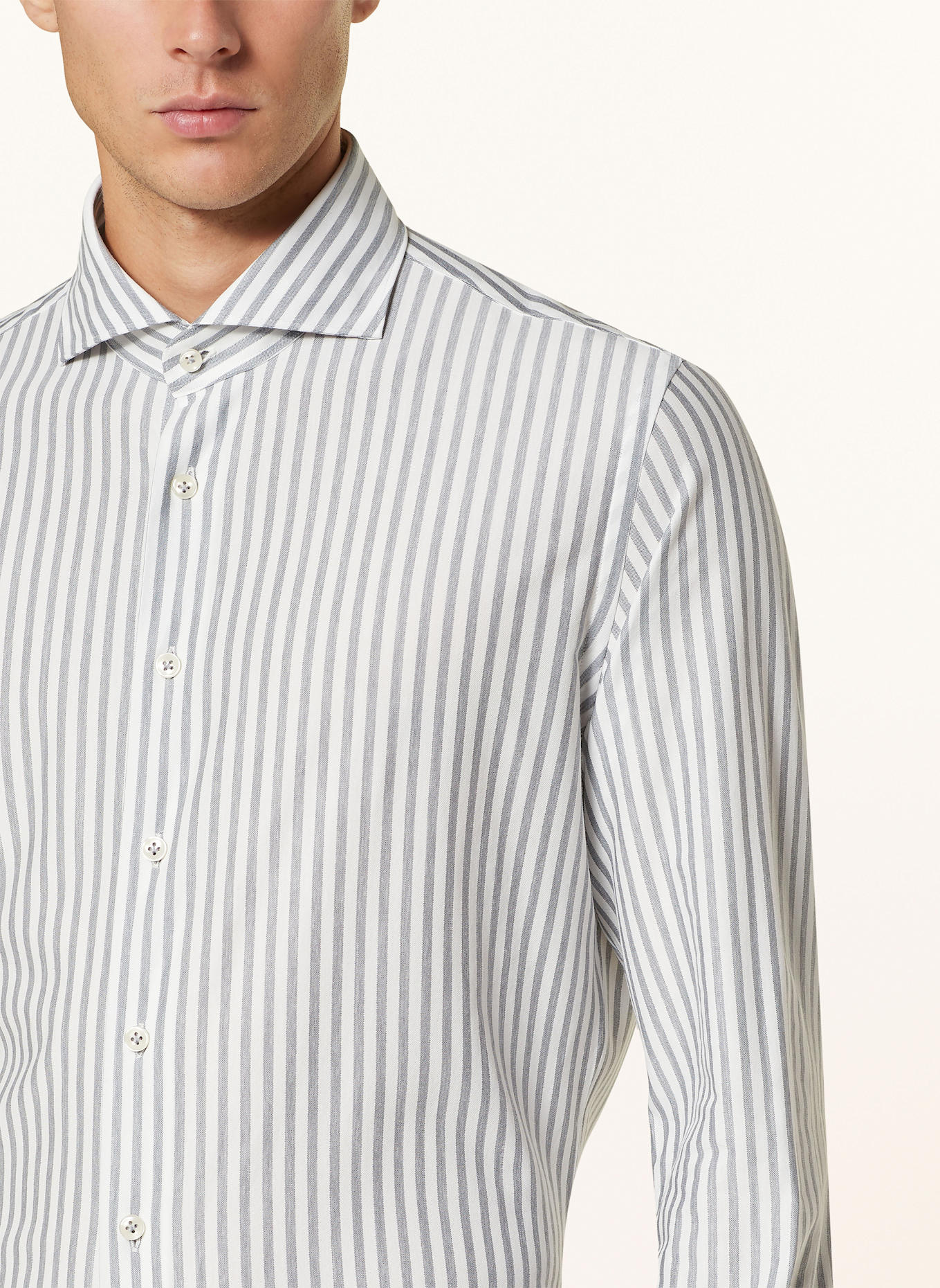 PROFUOMO Native Youth Plus rib button up sweatshirt, Color: WHITE (Image 4)