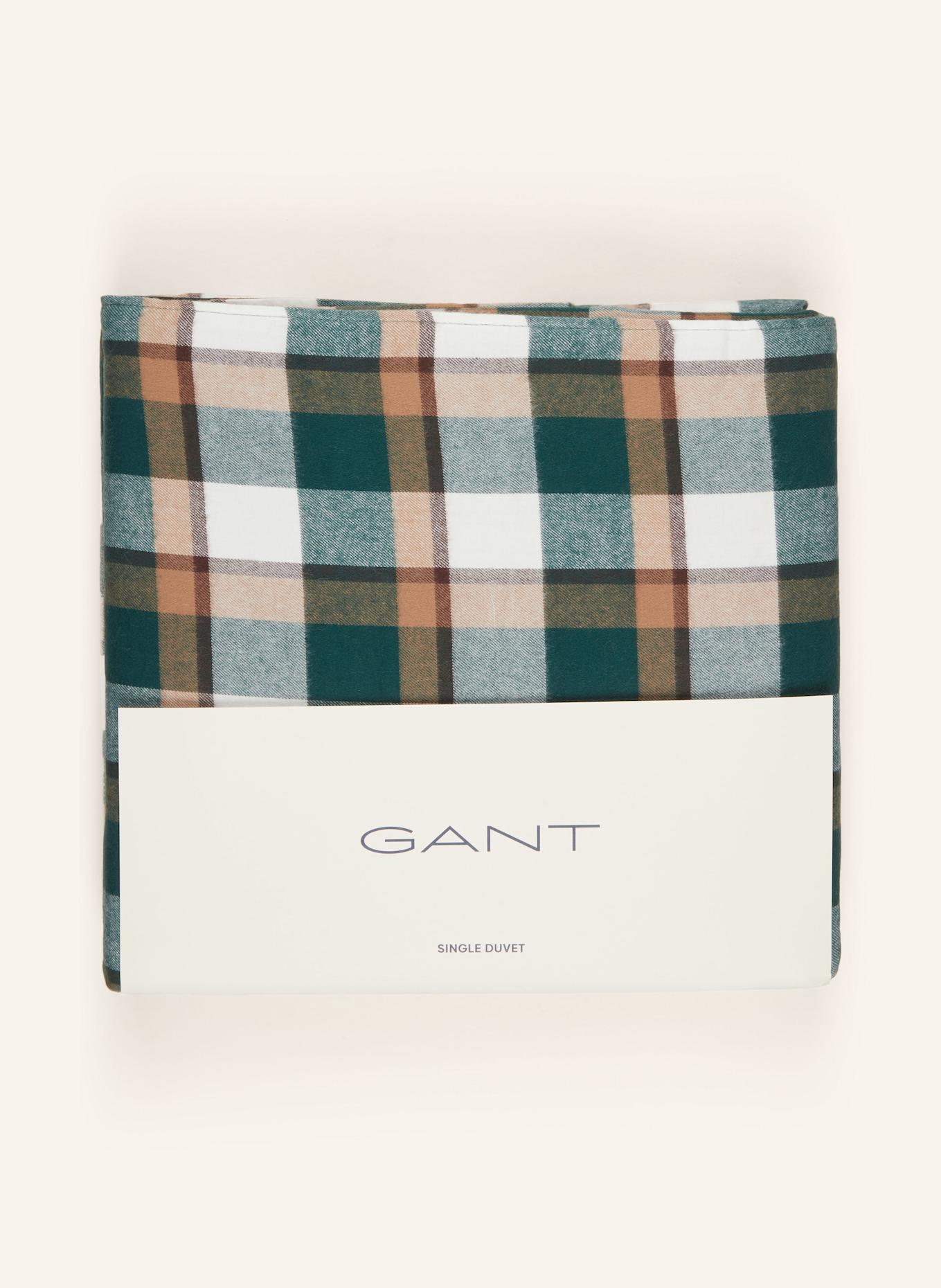 GANT HOME Bettbezug: DUNKELGRÜN / BRAUN / WEISS