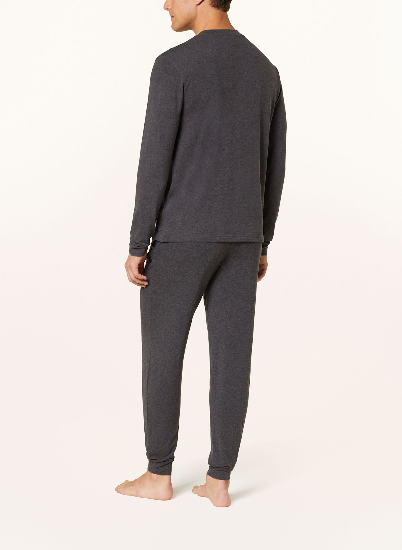 BOSS Piżama MERINO LONG SET: CZIEMNOSZARY