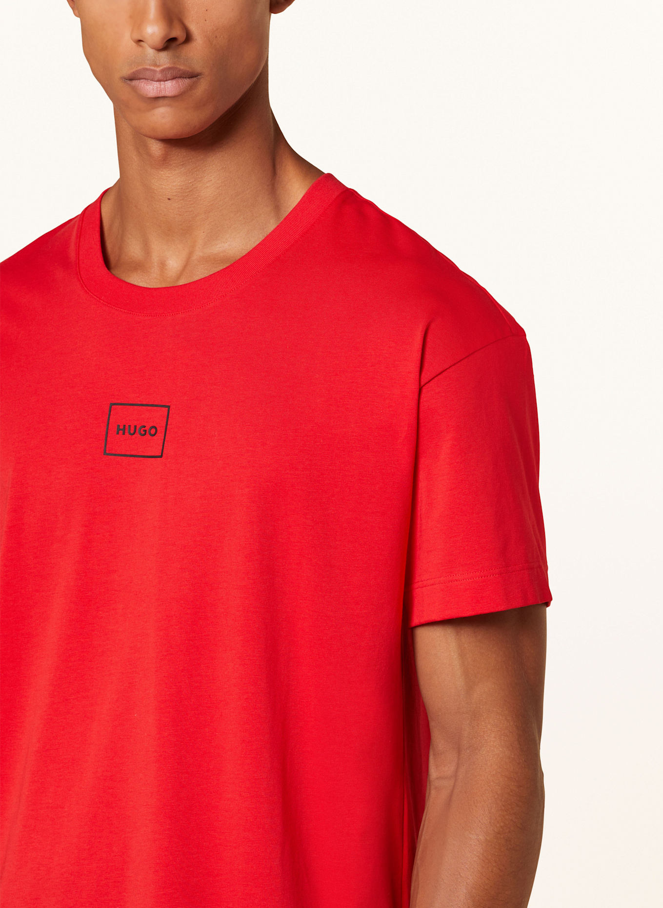 HUGO Pyžamová košile LAZE: ČERVENÁ