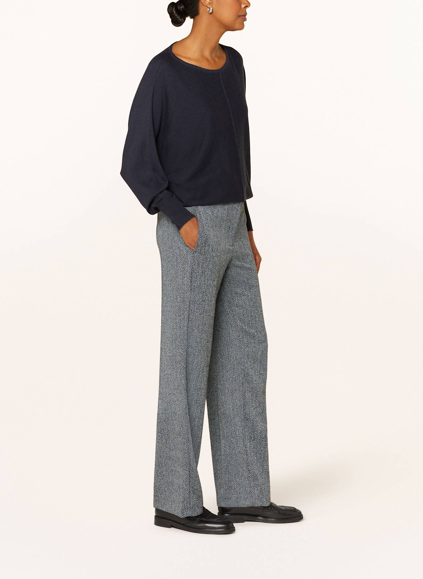 BETTY&CO Marlenehose: DUNKELBLAU / HELLGRAU