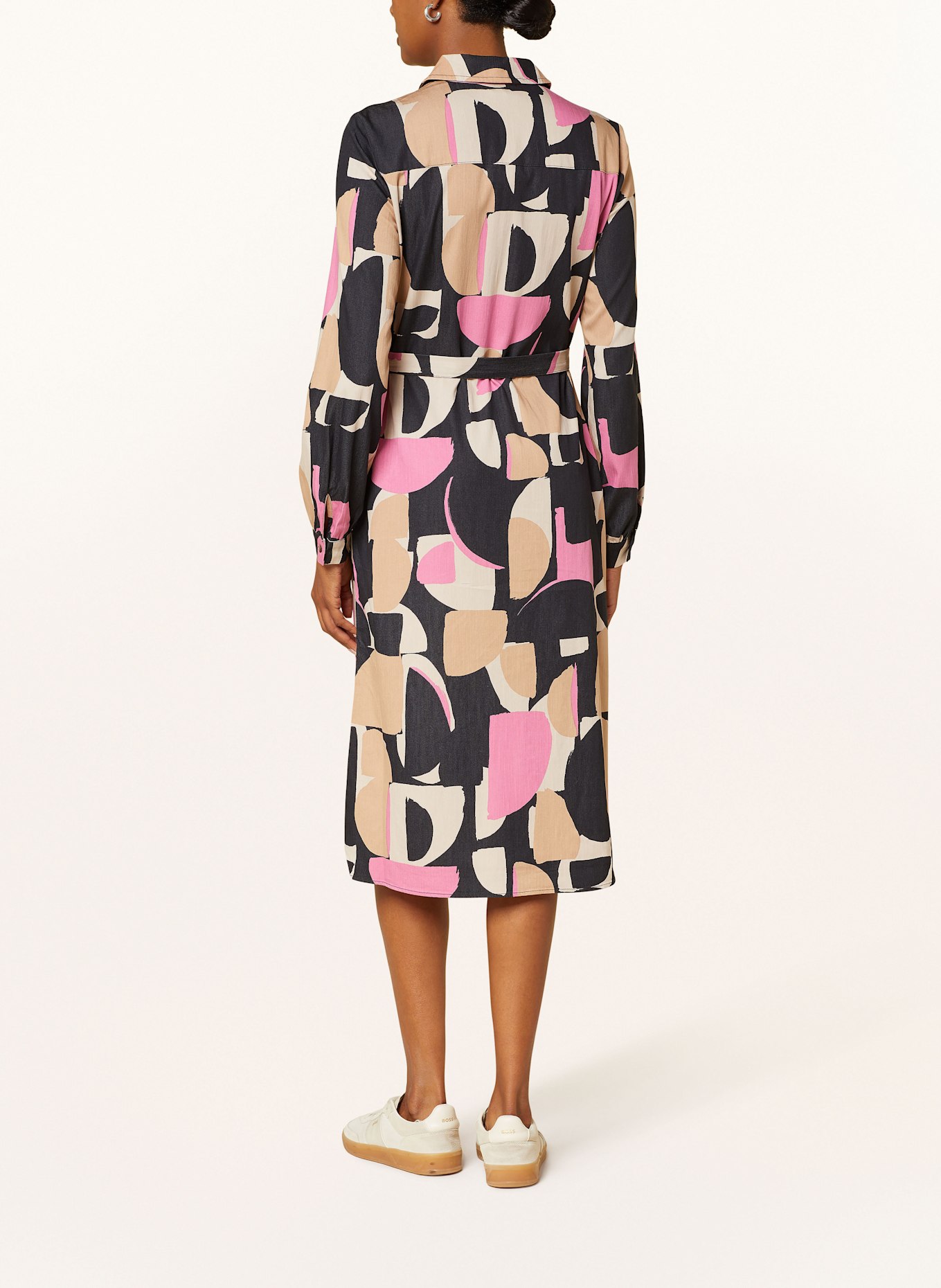 BETTY&CO Shirt dress: BLACK / LIGHT BROWN / PINK