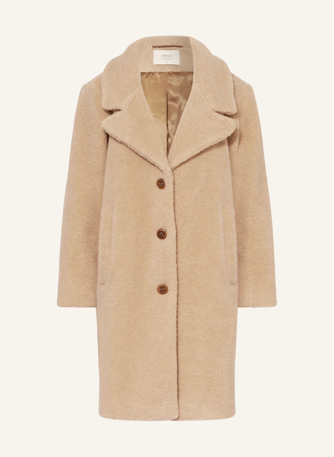LANIUS Wollmantel aus Teddyfell, Farbe: BEIGE (Bild 1)