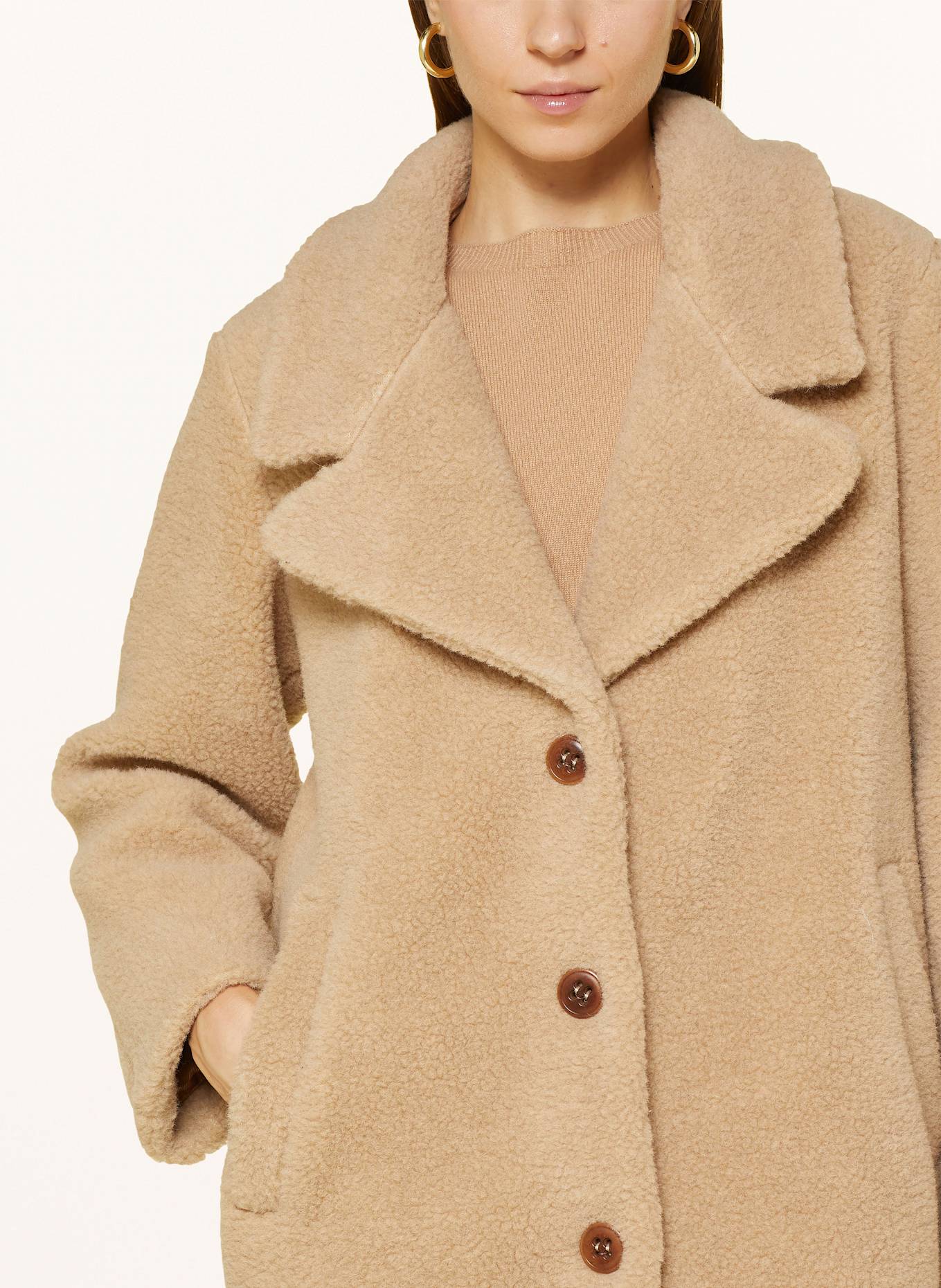 LANIUS Wollmantel aus Teddyfell, Farbe: BEIGE (Bild 4)