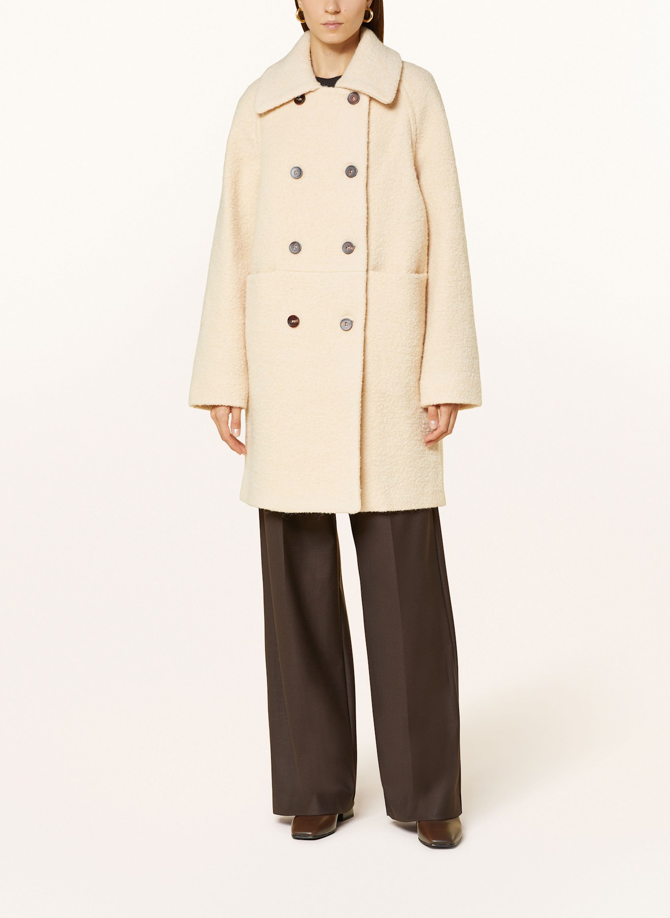 LANIUS Wool coat: CREAM