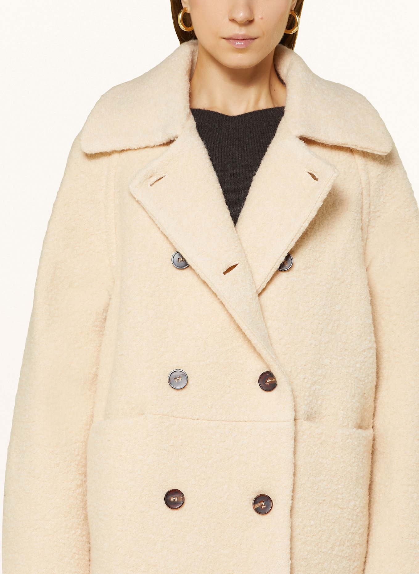 LANIUS Wool coat: CREAM