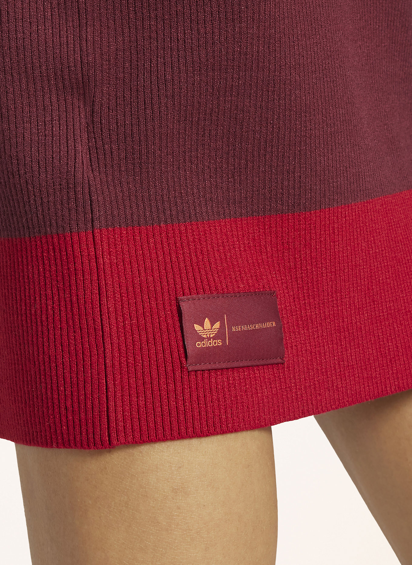adidas Originals Knit dress in salmon orange dark red