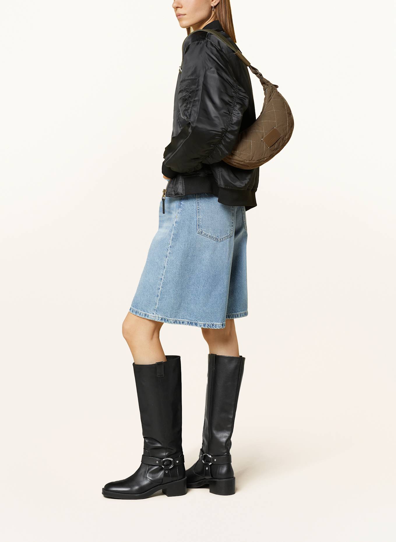 SEIDENFELT Schultertasche HETTA: KHAKI