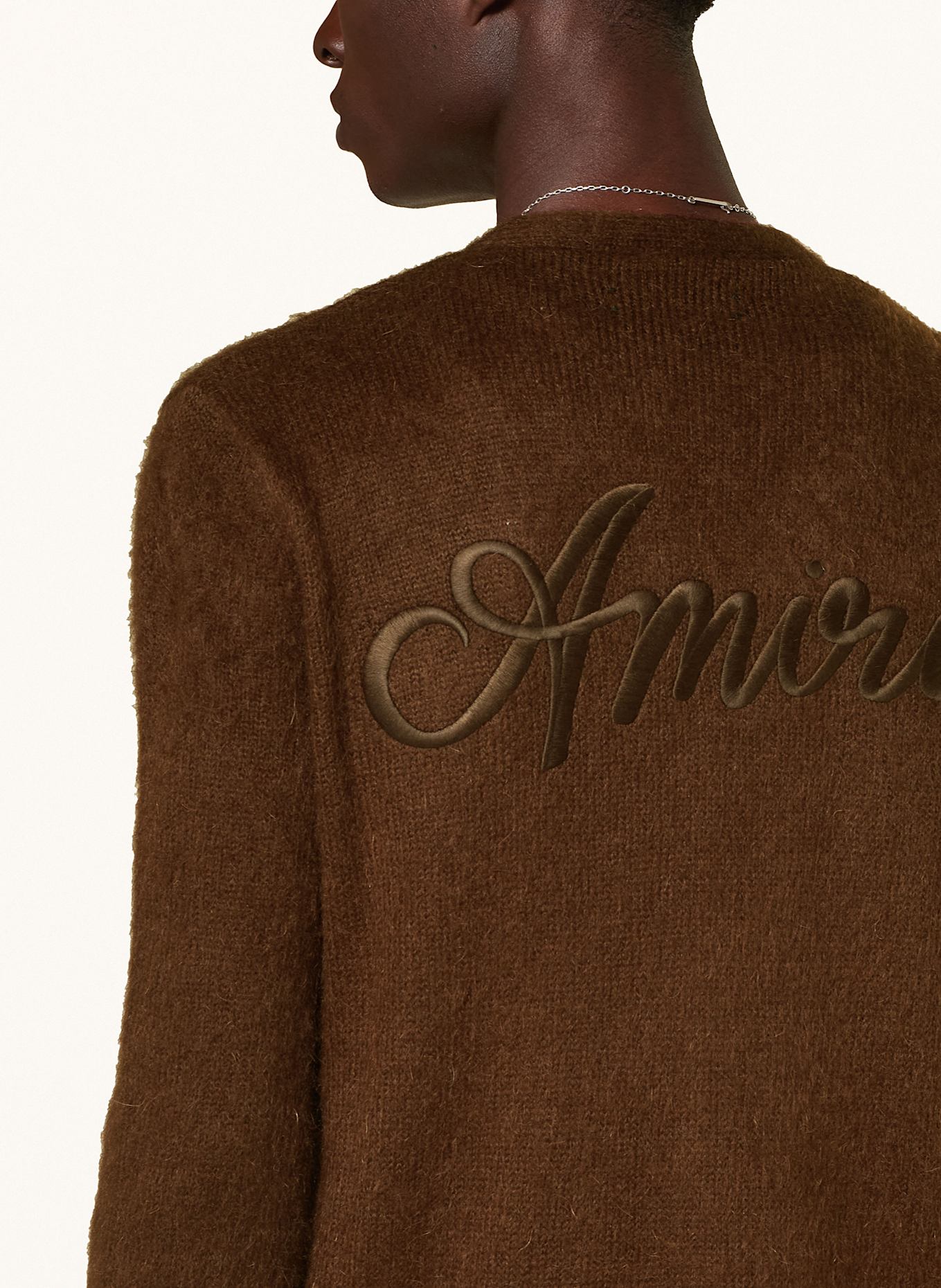 AMIRI Cardigan with mohair: DARK BROWN