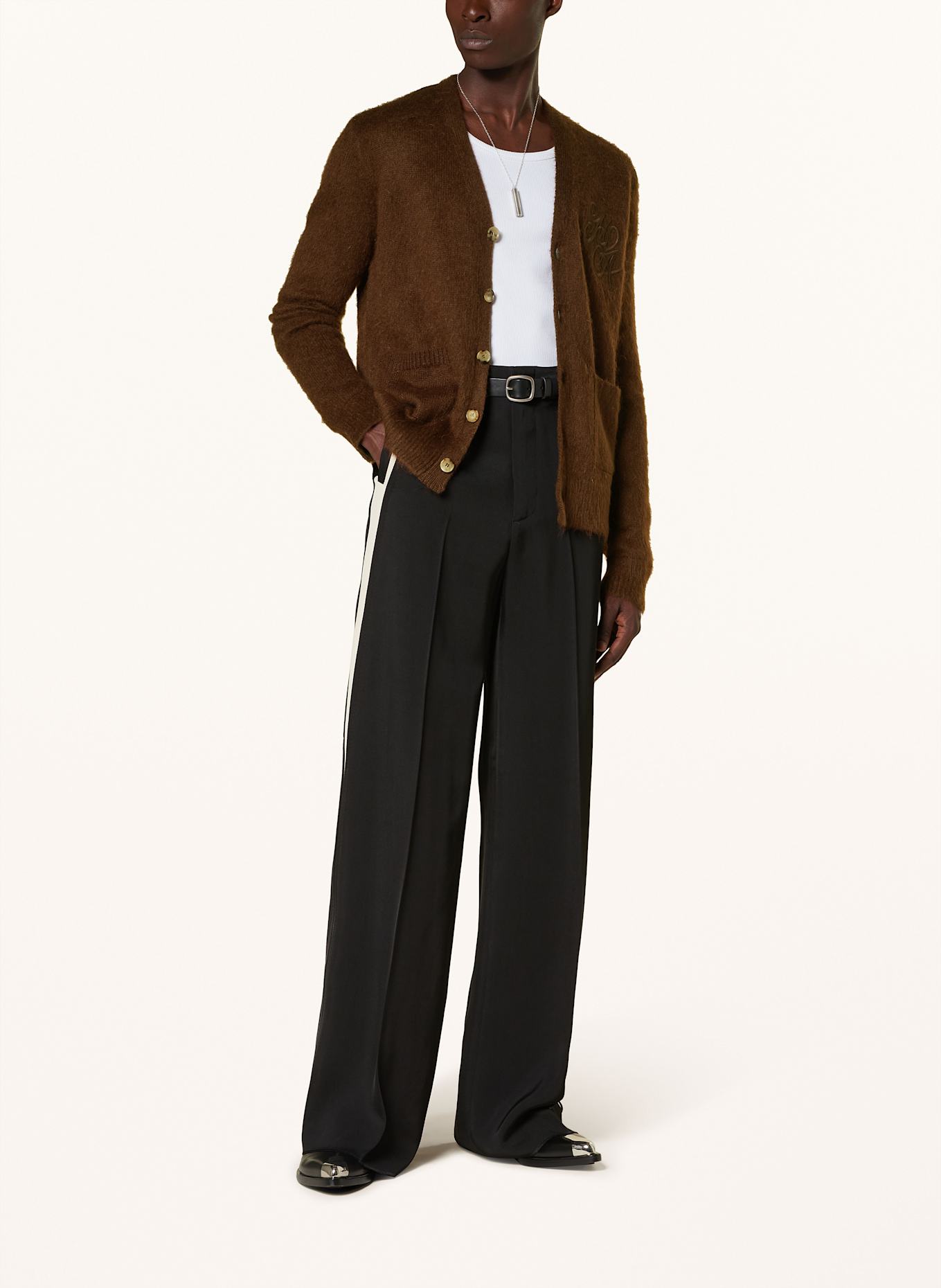 AMIRI Cardigan with mohair: DARK BROWN