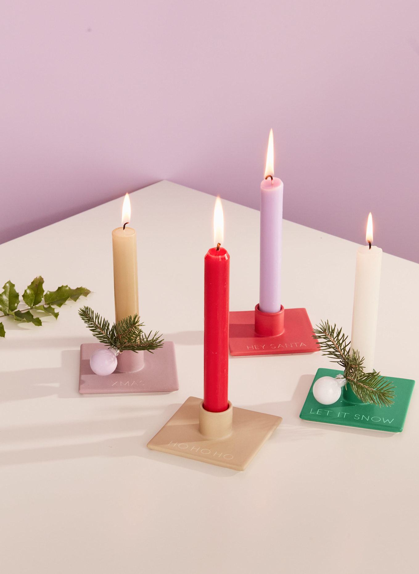 DESIGN LETTERS Kerzenhalter XMAS STORIES: DUNKELGRÜN