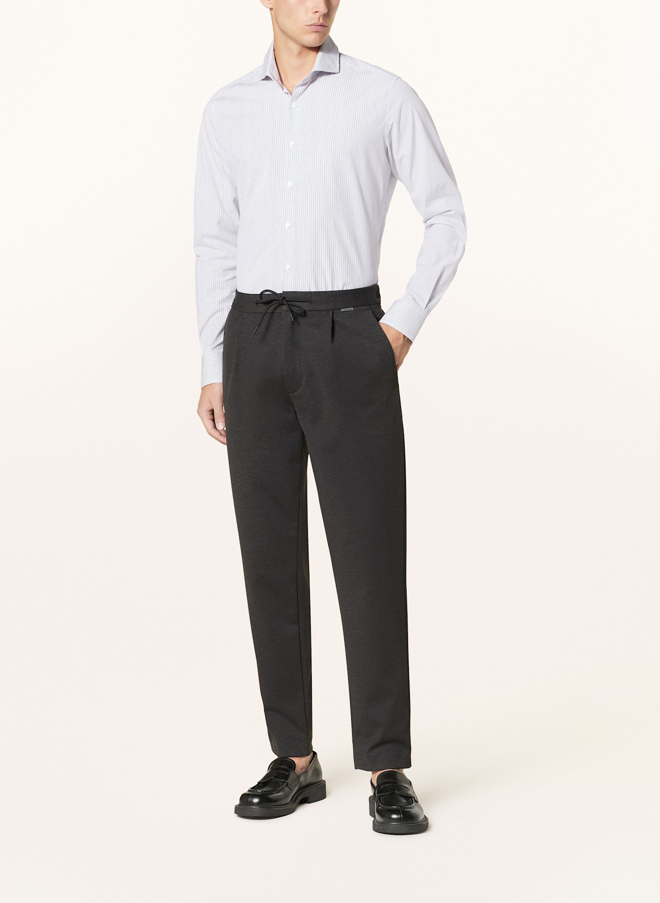 PAUL Hemd Slim Fit: HELLGRAU / WEISS