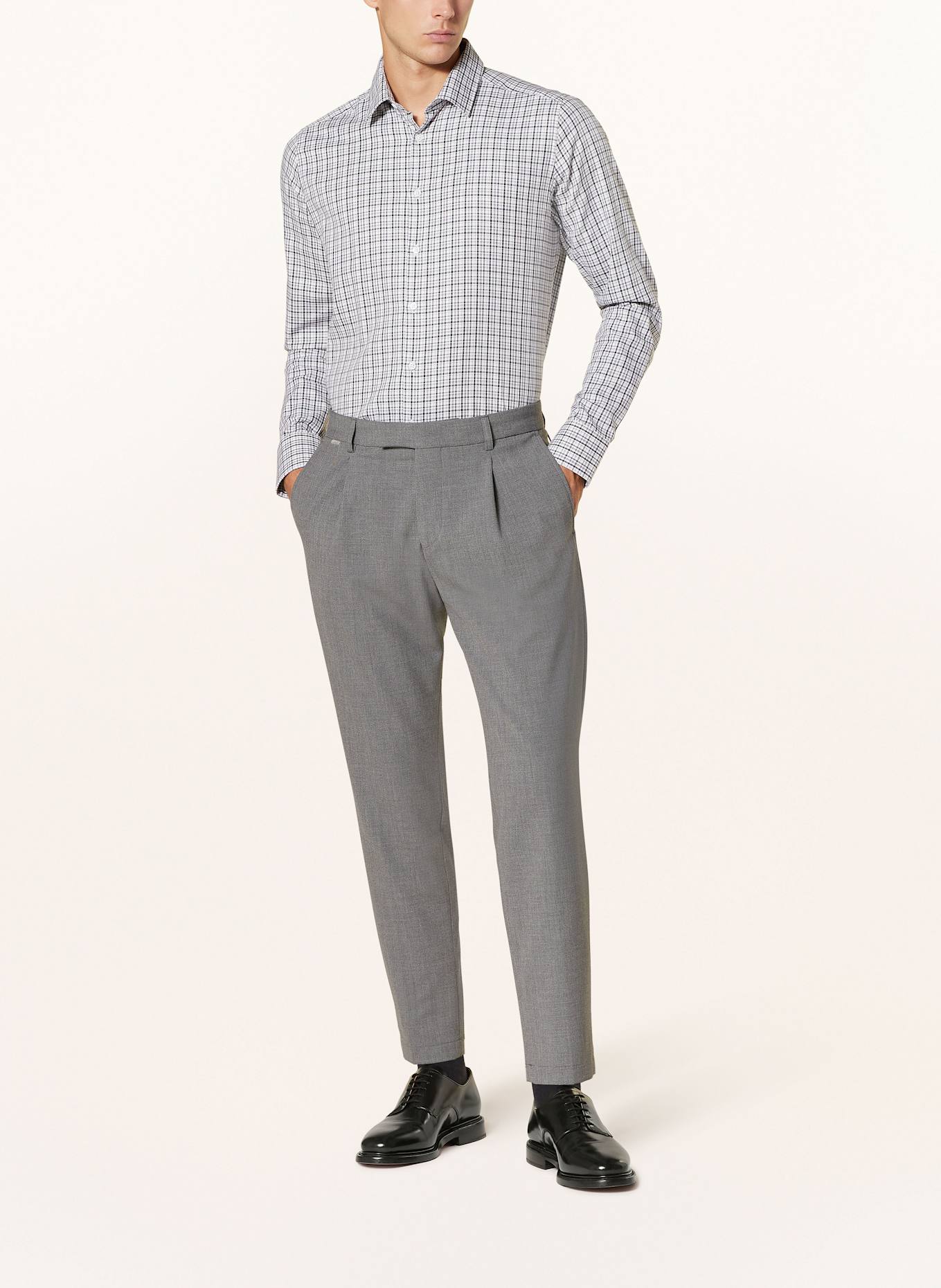 PAUL Hemd Slim Fit: GRAU / SCHWARZ / CREME