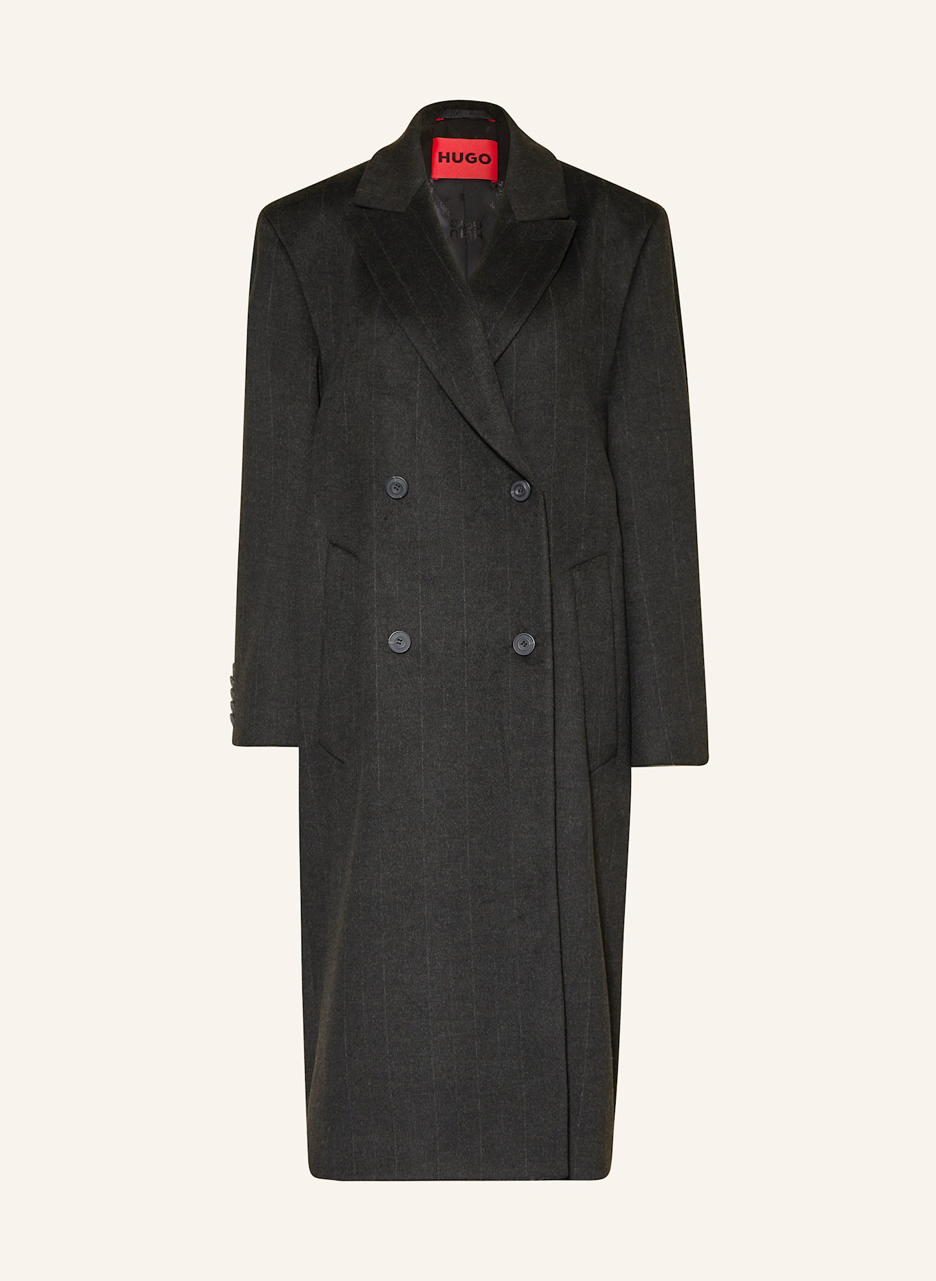 HUGO Mantel MENCI in schwarz
