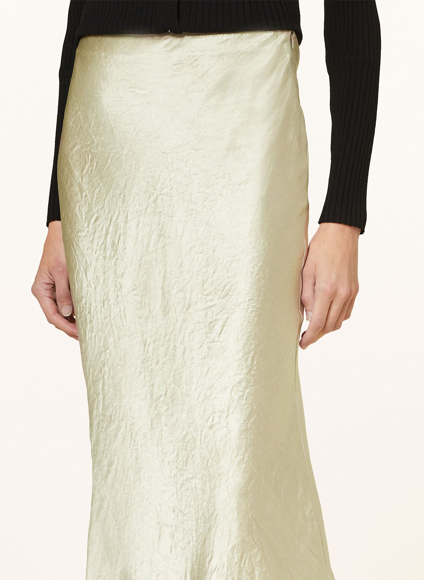 BOSS VESATIE satin skirt, Color: BEIGE (Image 4)