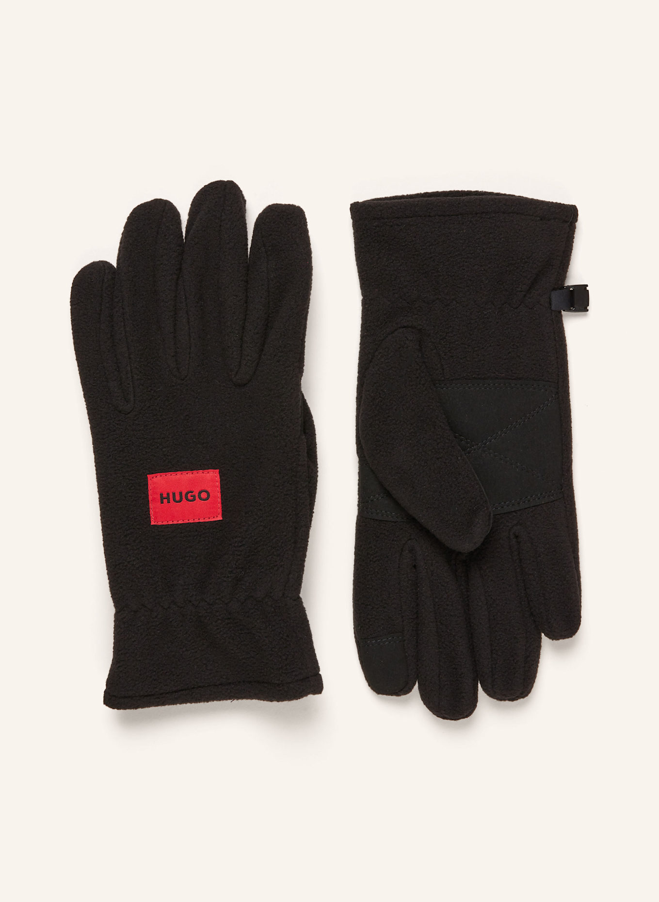 HUGO LACKO gloves, Color: BLACK/ RED (Image 1)
