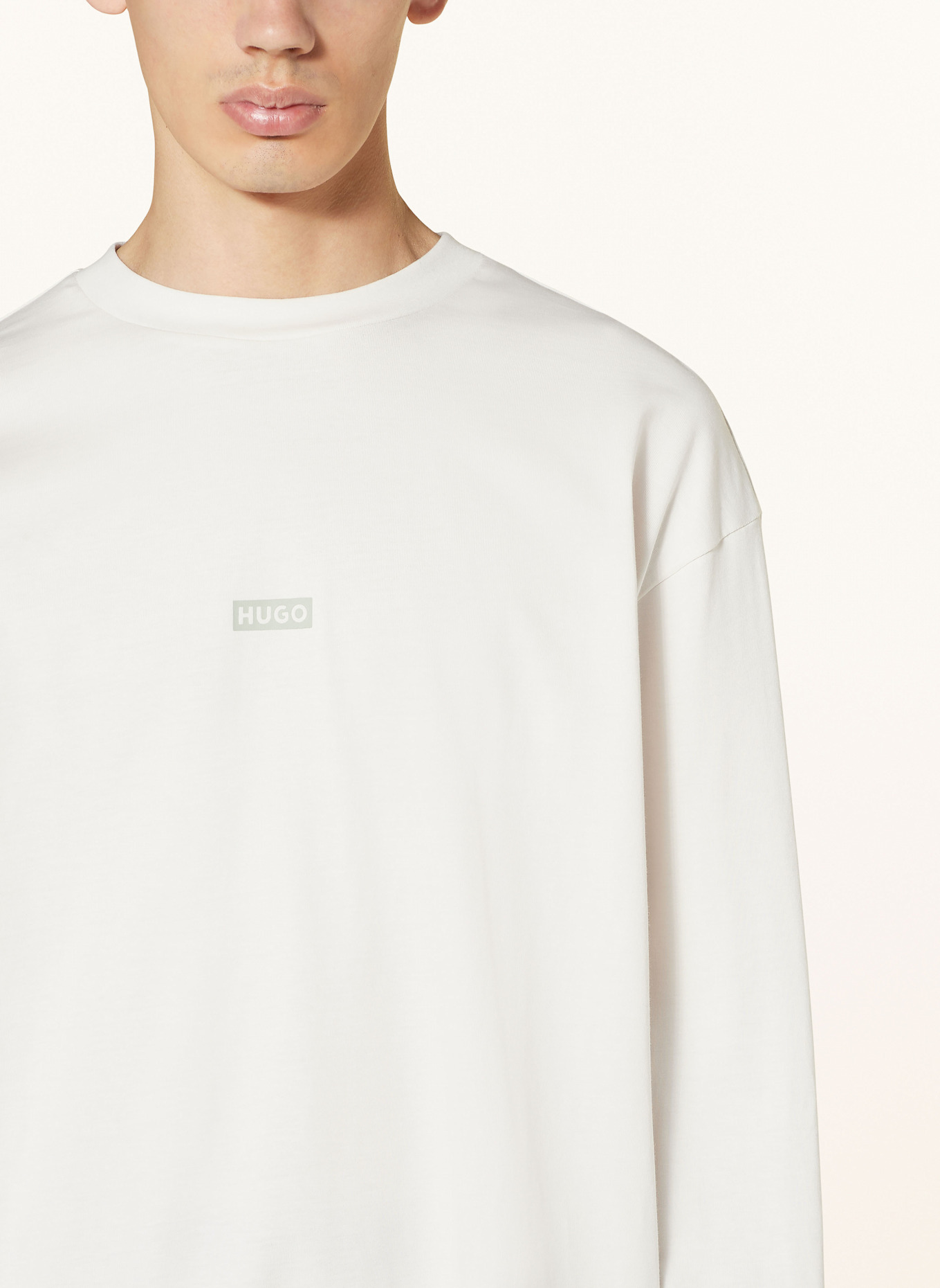 HUGO Longsleeve NICHABOSO: WEISS