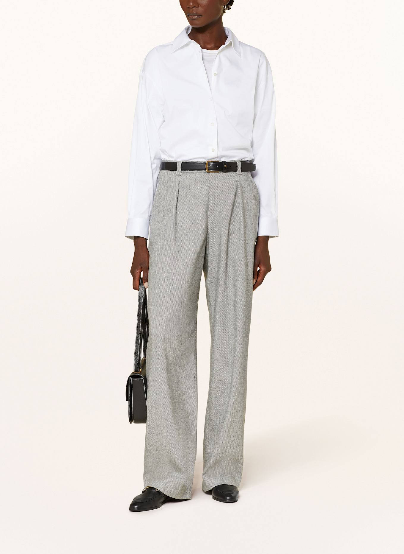 BOSS TANJURA wide leg trousers: LIGHT GRAY