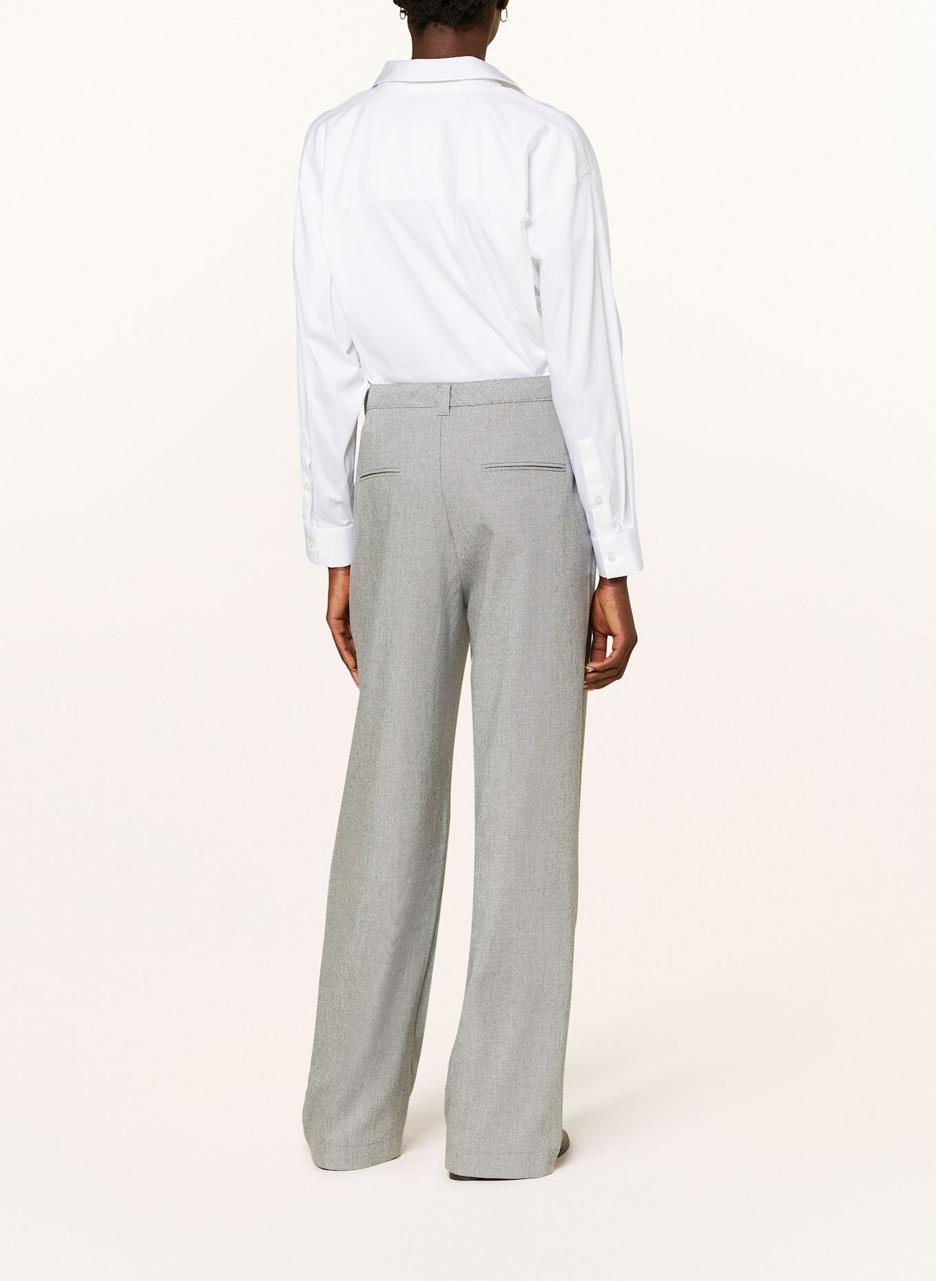 BOSS TANJURA wide leg trousers: LIGHT GRAY