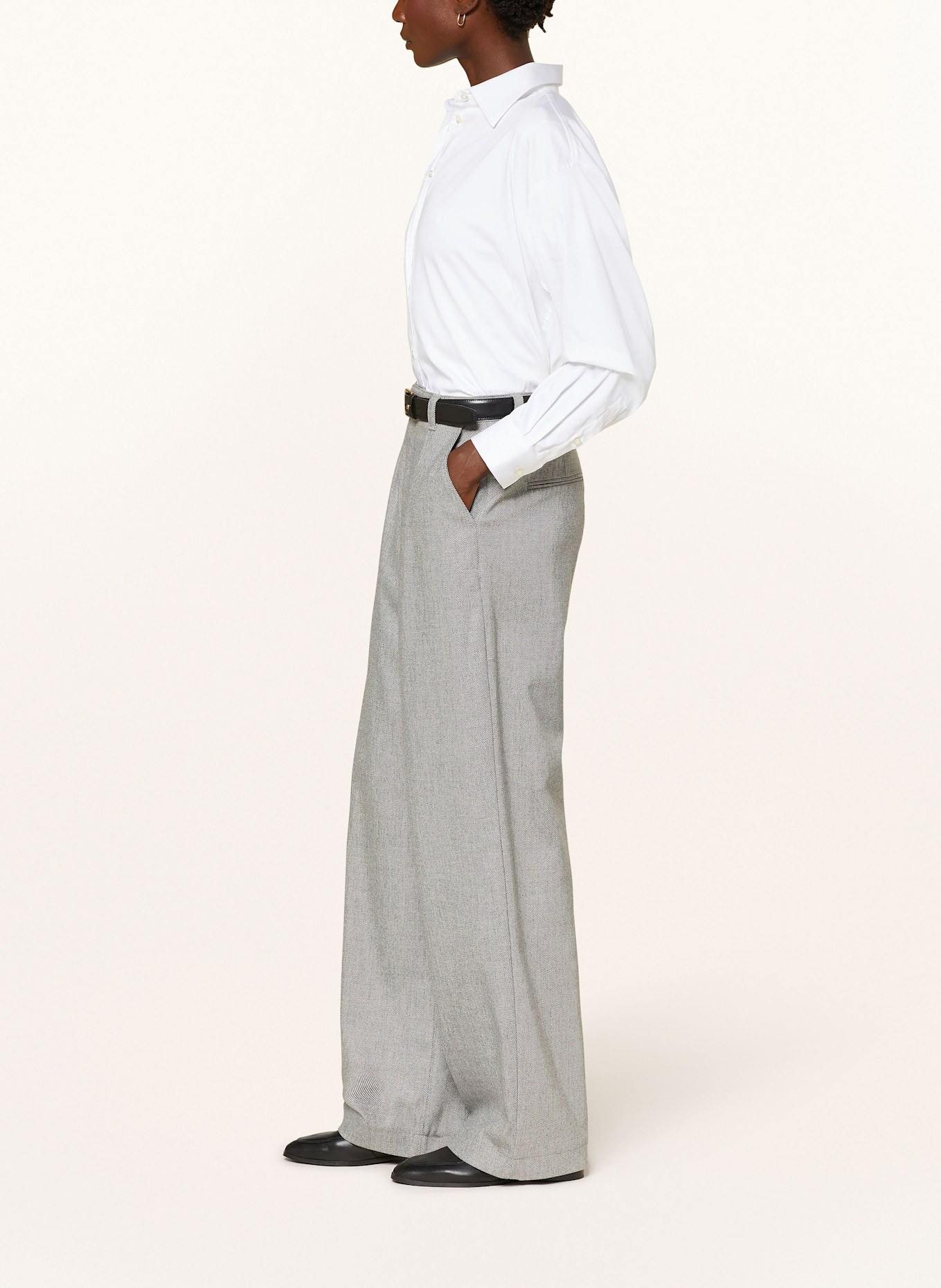 BOSS TANJURA wide leg trousers: LIGHT GRAY
