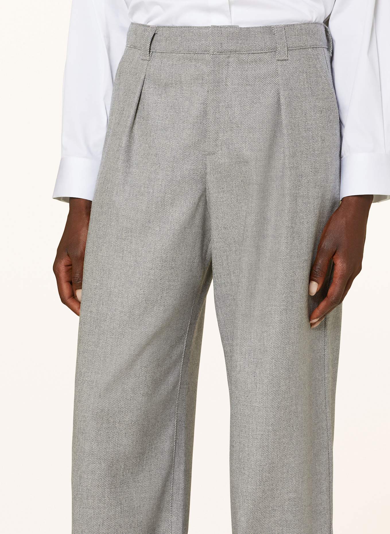 BOSS TANJURA wide leg trousers: LIGHT GRAY