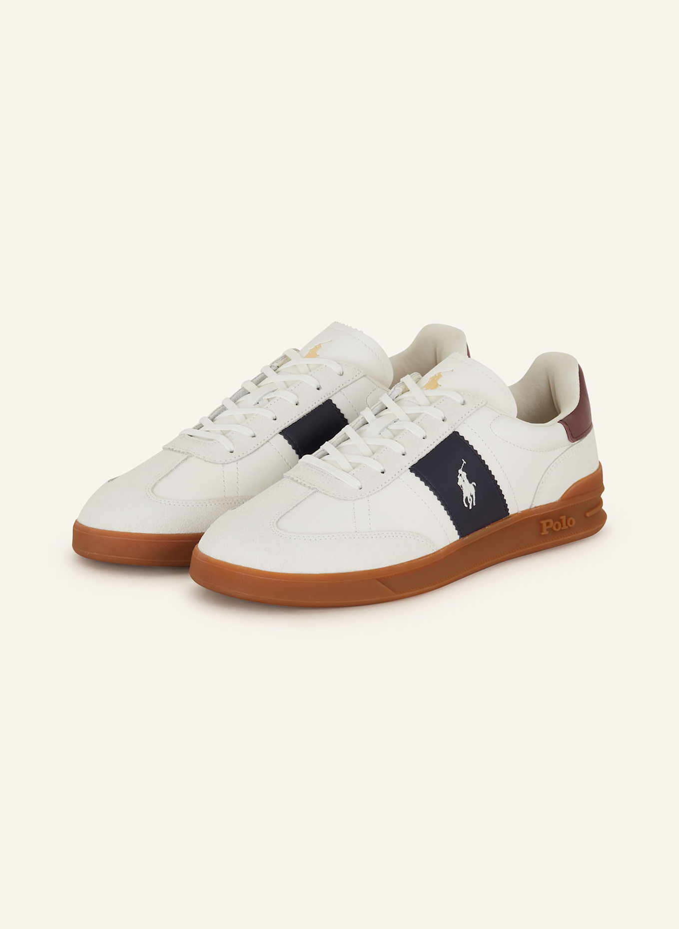 POLO RALPH LAUREN Sneaker, Farbe: ECRU/ DUNKELBLAU/ DUNKELROT (Bild 1)