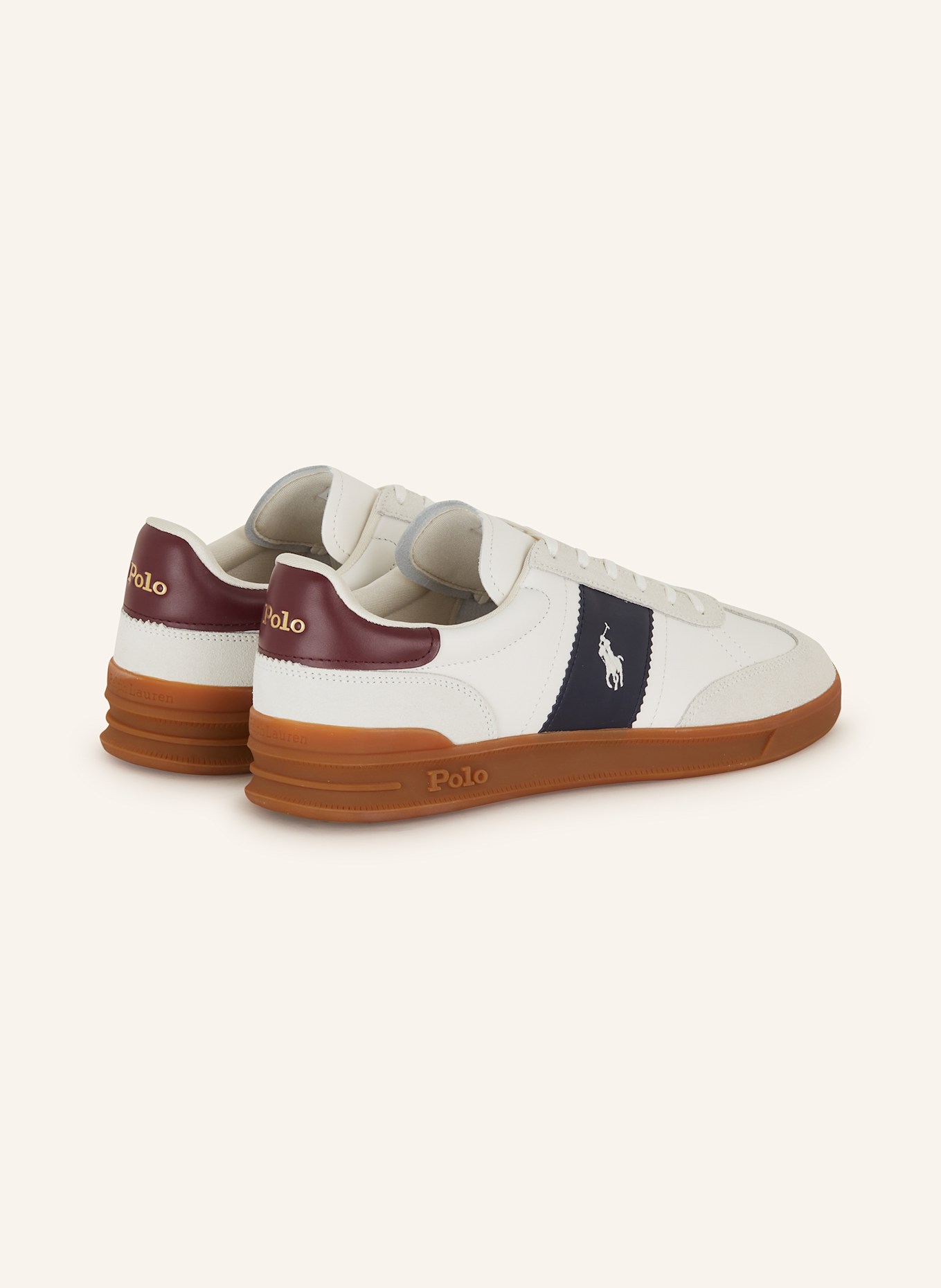 POLO RALPH LAUREN Sneaker, Farbe: ECRU/ DUNKELBLAU/ DUNKELROT (Bild 2)