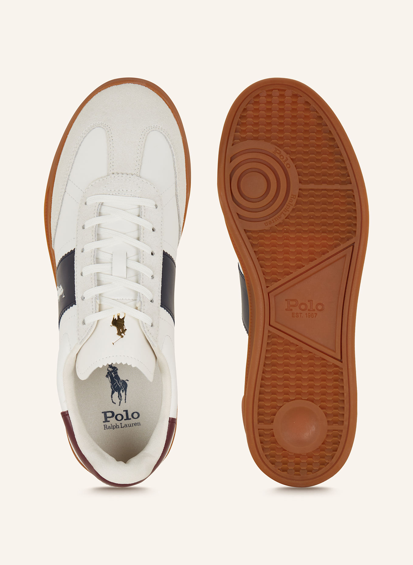 POLO RALPH LAUREN Sneaker, Farbe: ECRU/ DUNKELBLAU/ DUNKELROT (Bild 5)