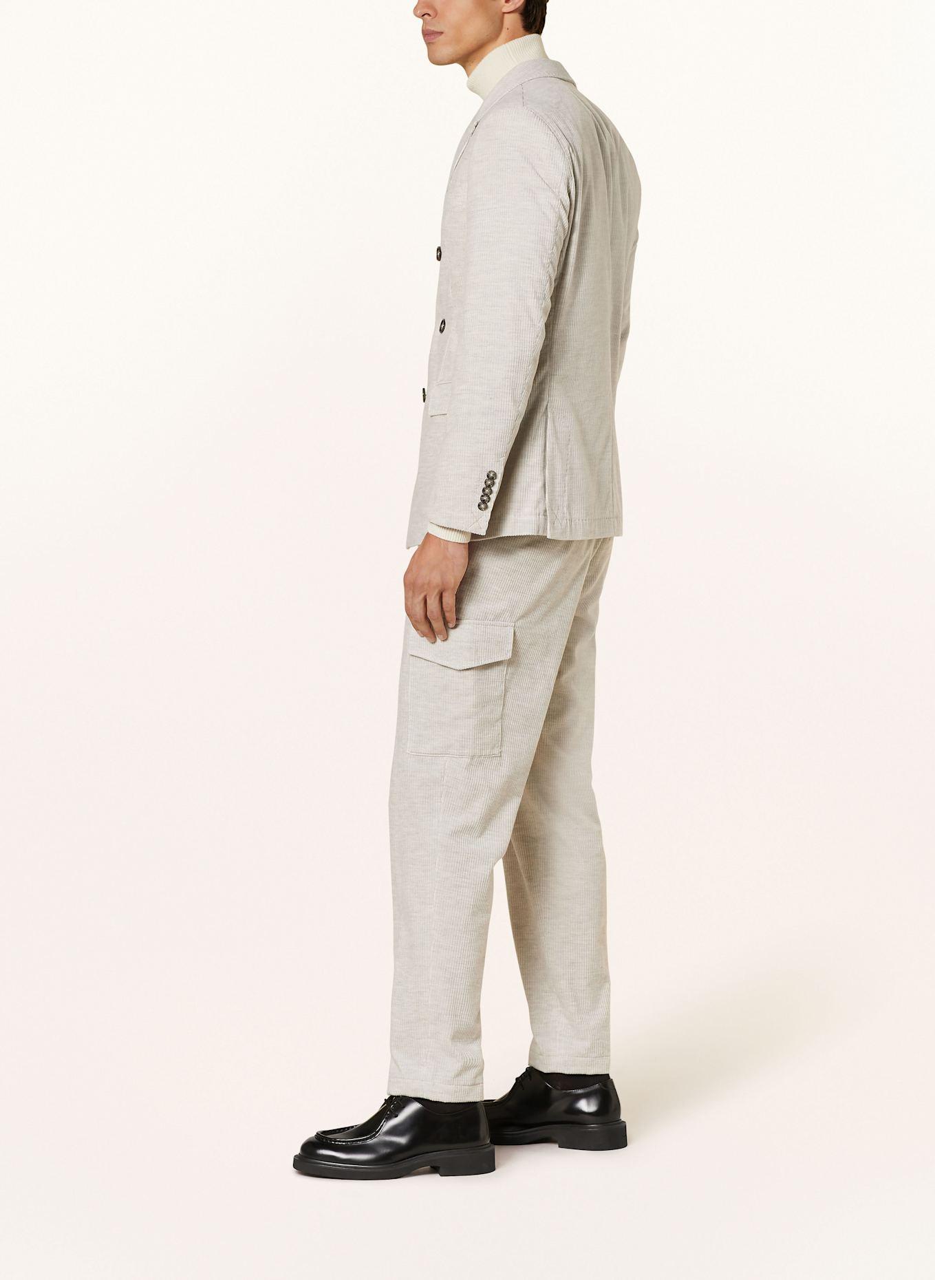 BOSS PAGOL extra slim fit cargo trousers in corduroy, Color: CREAM (Image 4)