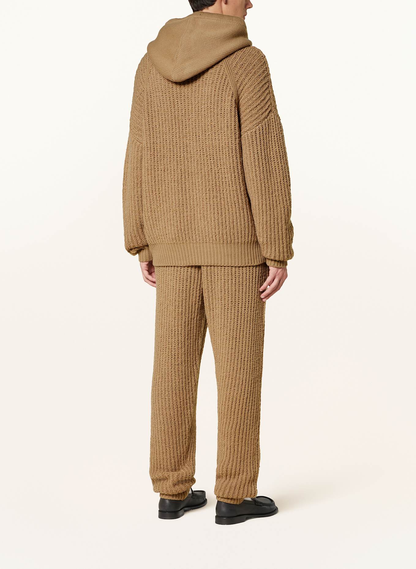 JW ANDERSON Bluza z kapturem z dzianiny: CAMELOWY