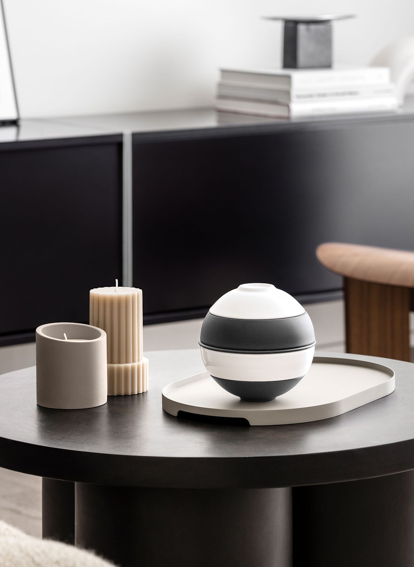 Villeroy & Boch Geschirr-Set LA PETITE BOULE: SCHWARZ/ CREME