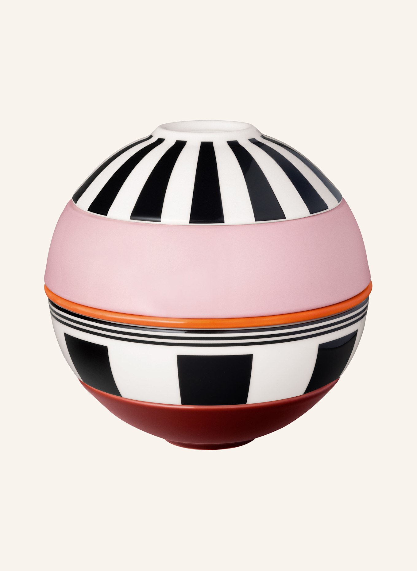 Villeroy & Boch Set de vaisselle LA PETITE BOULE: CRÈME / NOIR / ROUGE FONCÉ