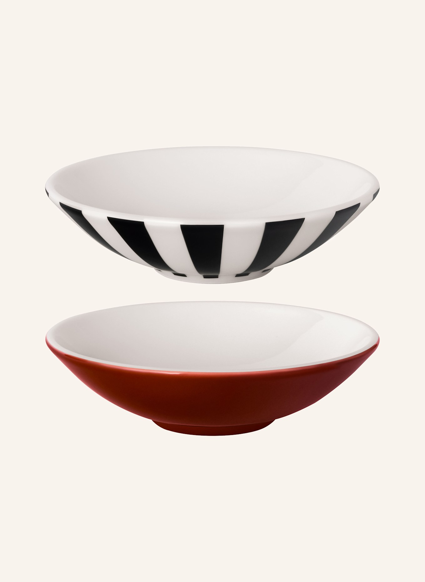 Villeroy & Boch Set de vaisselle LA PETITE BOULE: CRÈME / NOIR / ROUGE FONCÉ