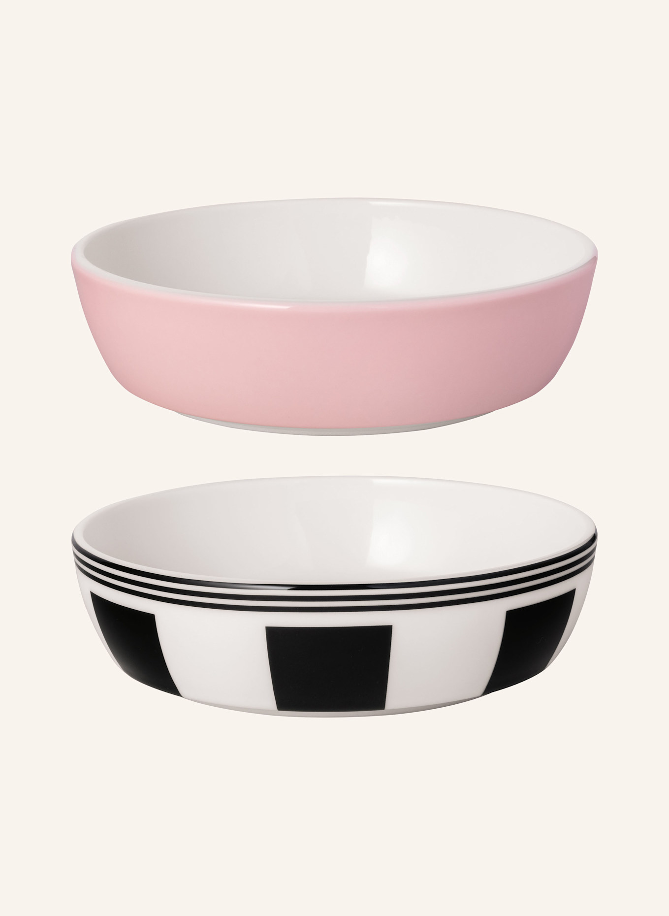 Villeroy & Boch Set de vaisselle LA PETITE BOULE: CRÈME / NOIR / ROUGE FONCÉ