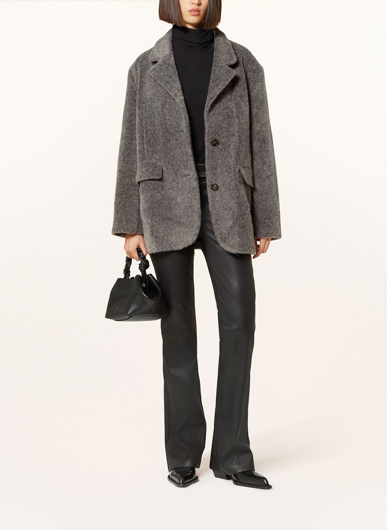 Gray long blazer shop