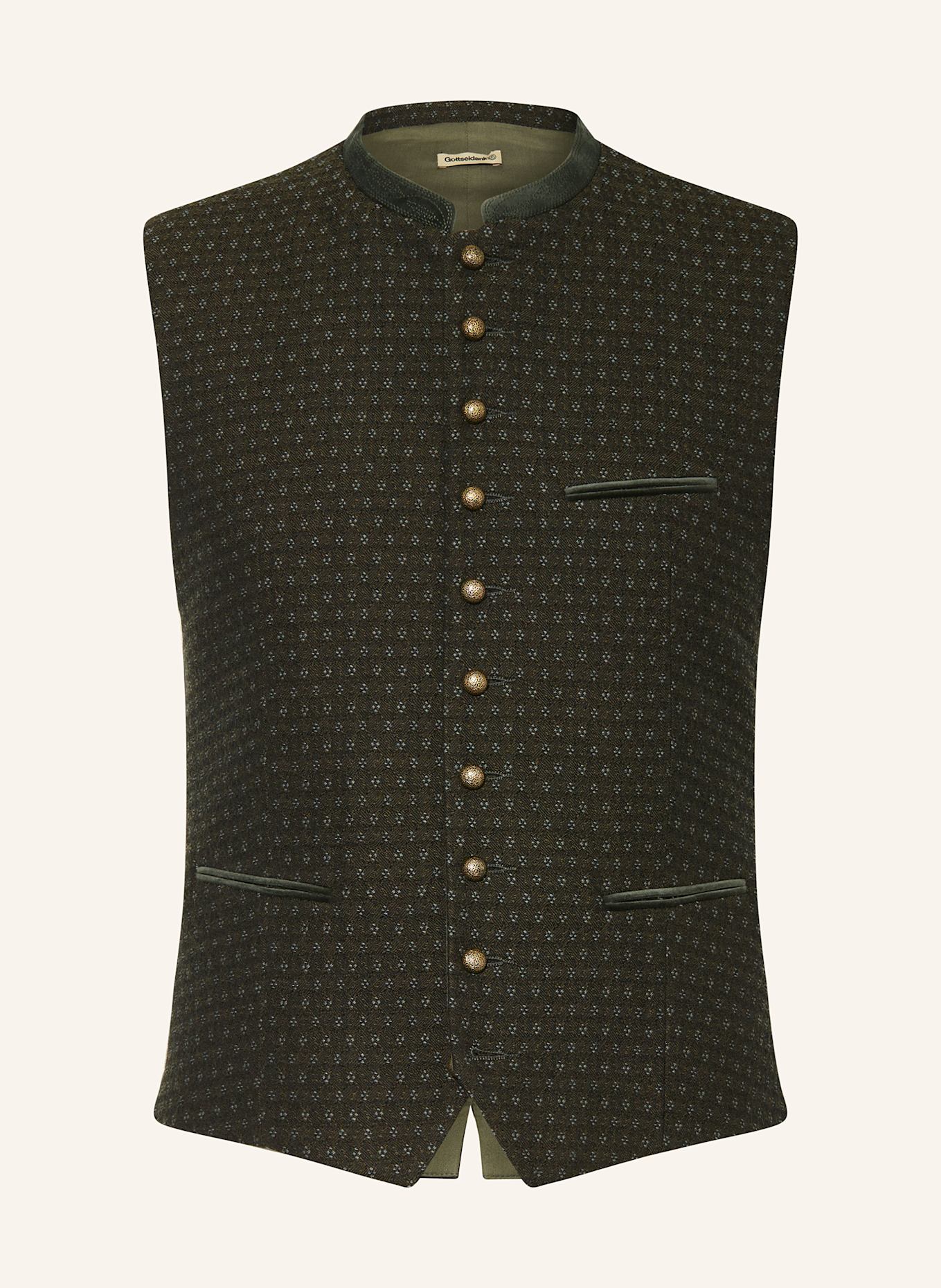 Gottseidank Trachten vest KONSTANTIN: DARK GREEN/ DARK GRAY/ KHAKI