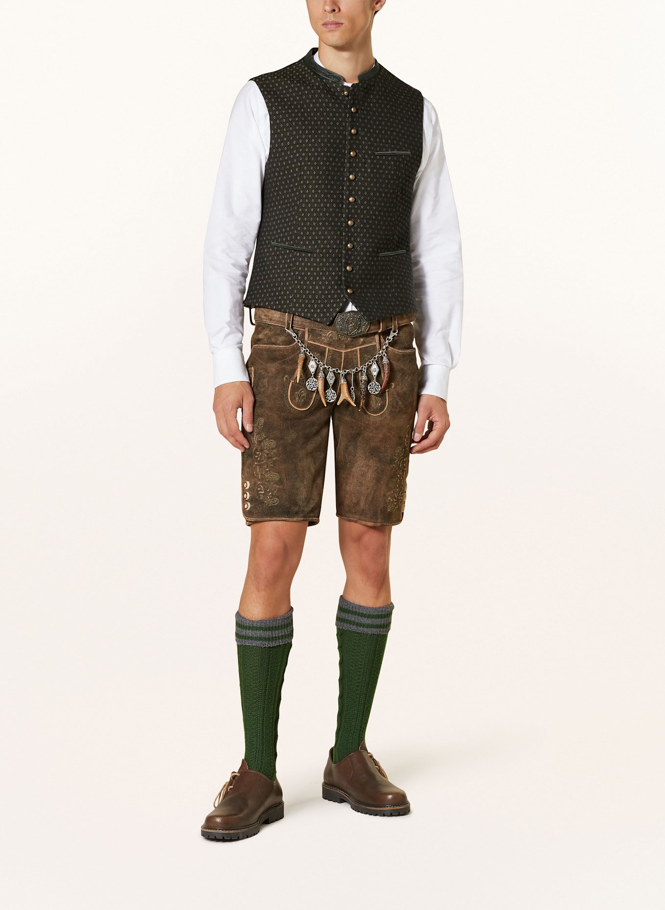Gottseidank Trachten vest KONSTANTIN: DARK GREEN/ DARK GRAY/ KHAKI
