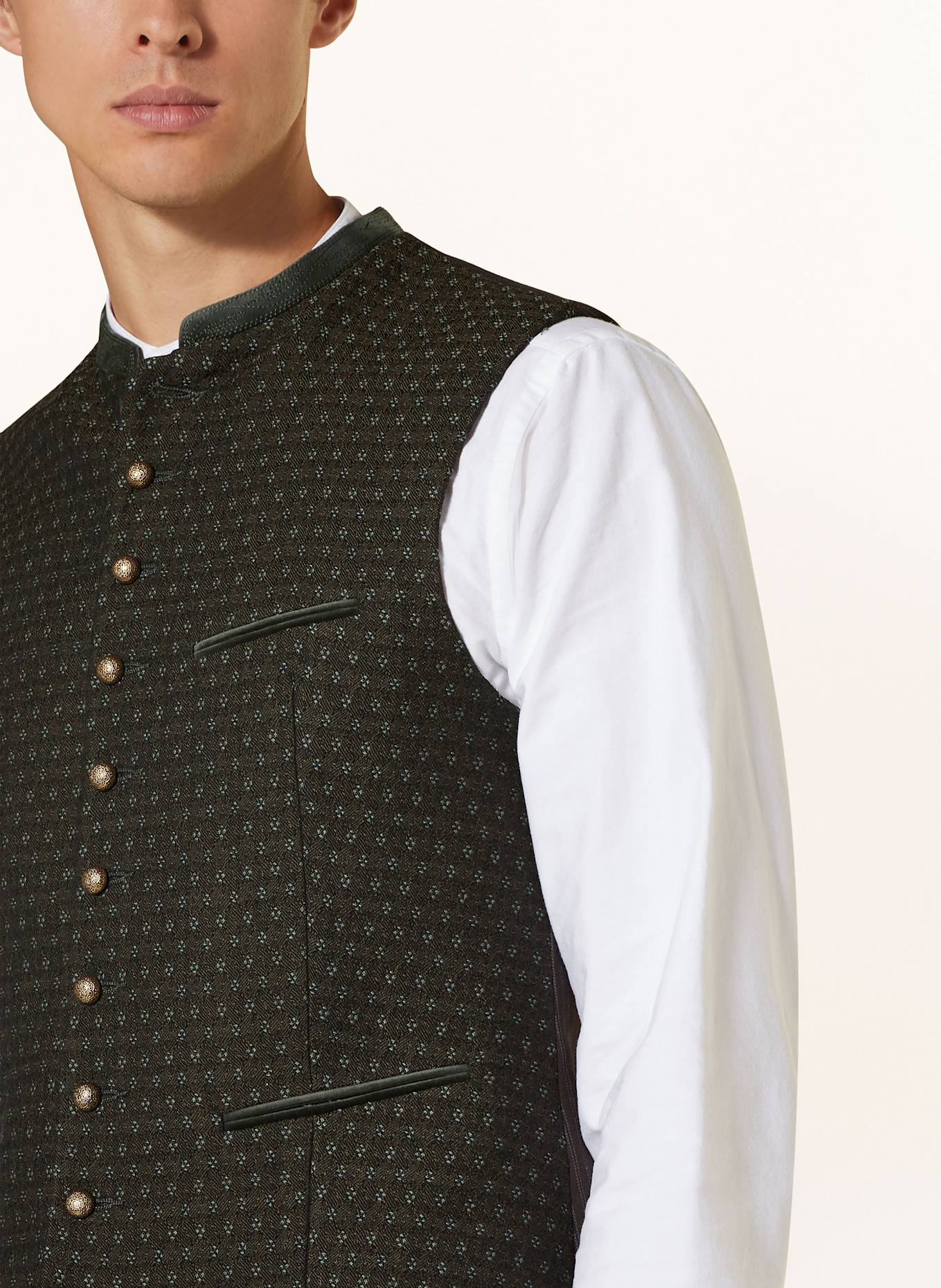 Gottseidank Trachten vest KONSTANTIN: DARK GREEN/ DARK GRAY/ KHAKI