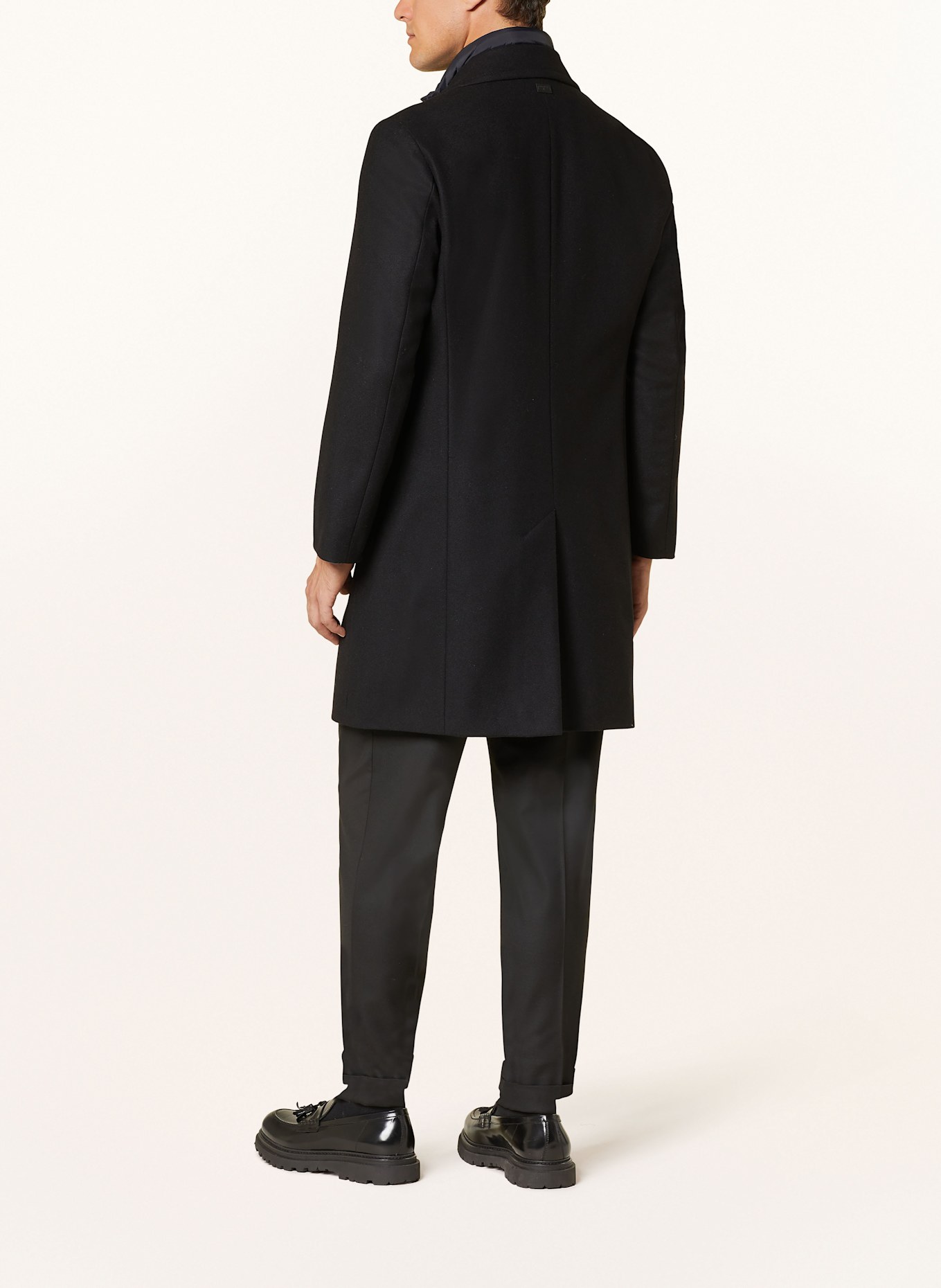 STRELLSON BARONZ wool coat with removable panel, Color: BLACK (Image 3)