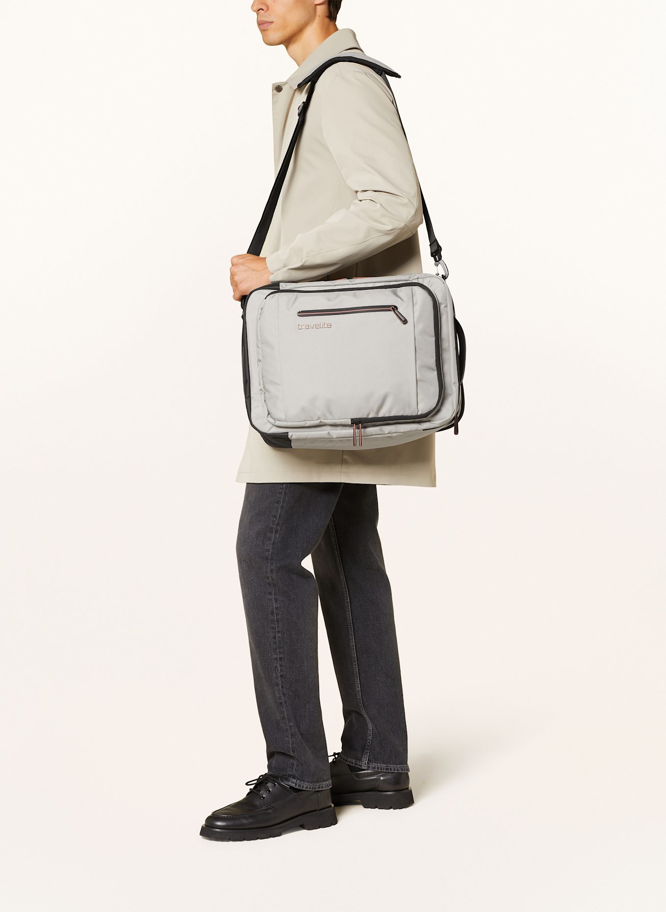 travelite Reisetasche CROSSLITE: CREME / SCHWARZ