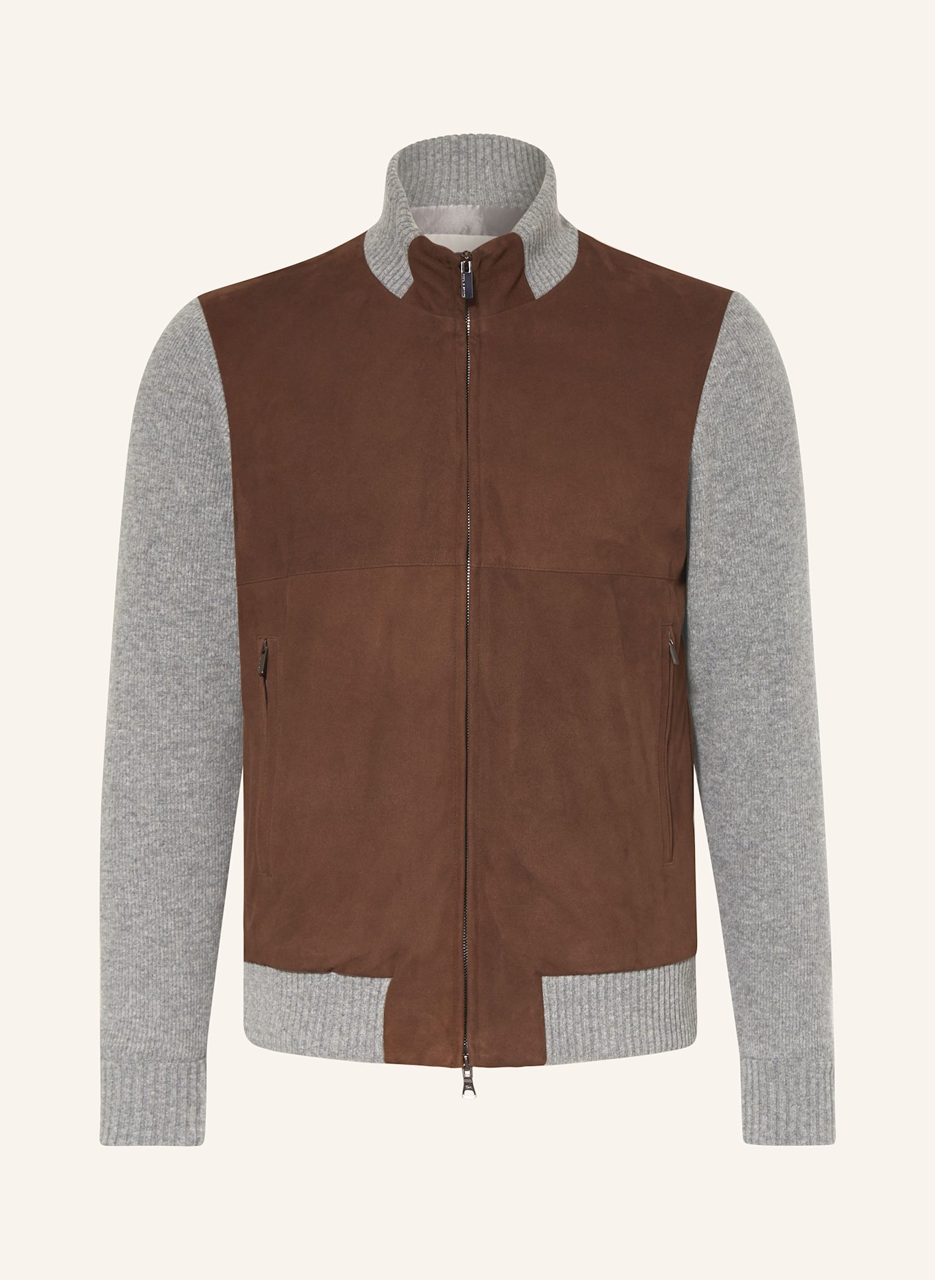 PAUL SHARK Leather bomber jacket in mixed materials